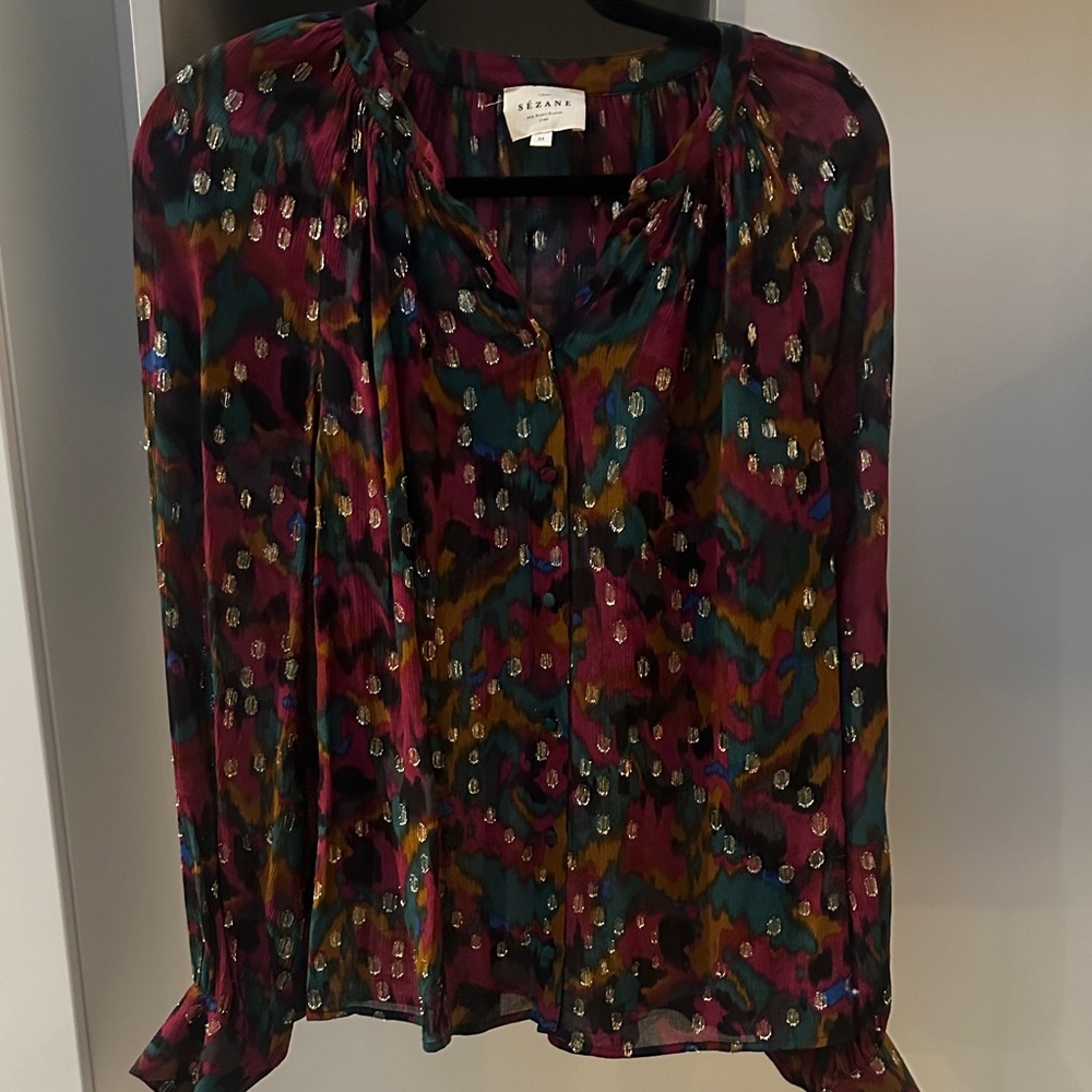 Sezane Multicolor Patterned Blouse
